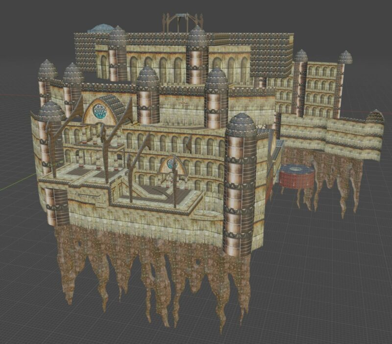 The full model of Krazoa Palace displayed in a 3D editor