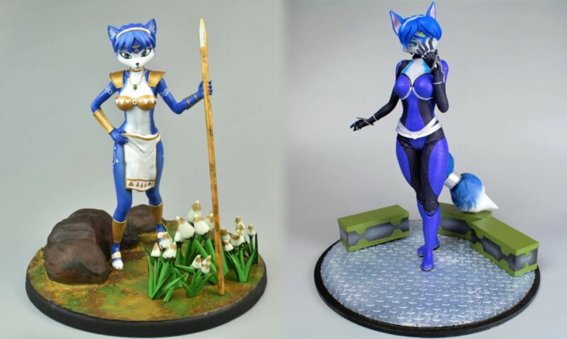 Two different Krystal figures side by side